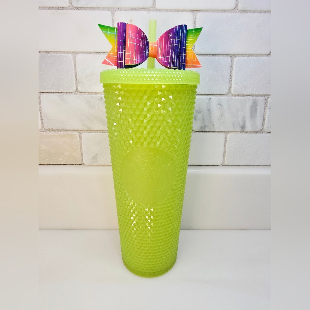 🍋Starbucks Lemon Grass Tumbler with Colorful Bow